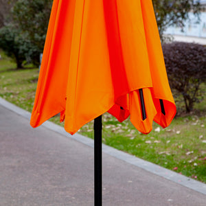 6.5-foot round parasol with crank and tilting canopy, orange