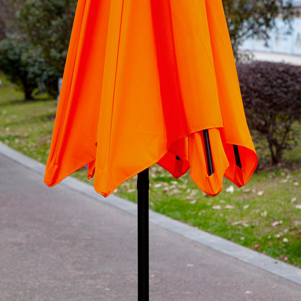 6.5-foot round parasol with crank and tilting canopy, orange