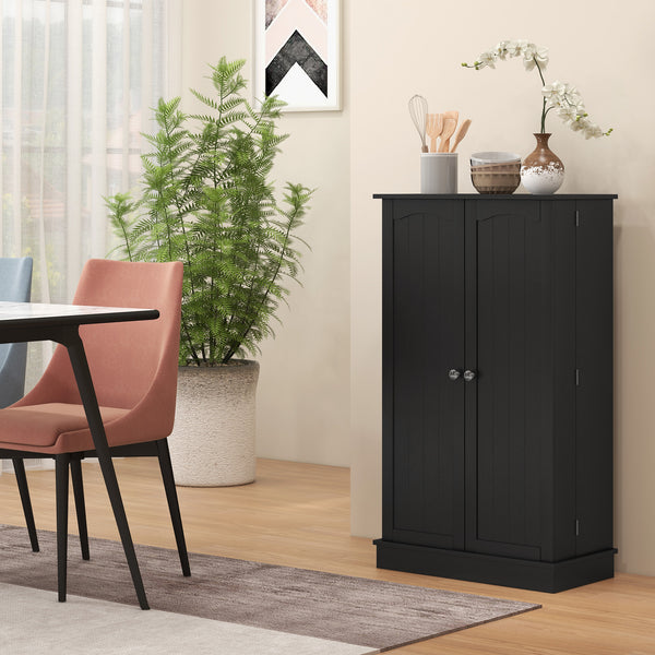 Meuble de rangement avec étagères à 5 niveaux, 12 étagères à épices, noir