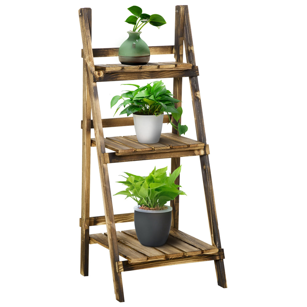 Support à plantes pliable à 3 niveaux en bois