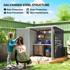 Abri de jardin en métal avec double porte, noir