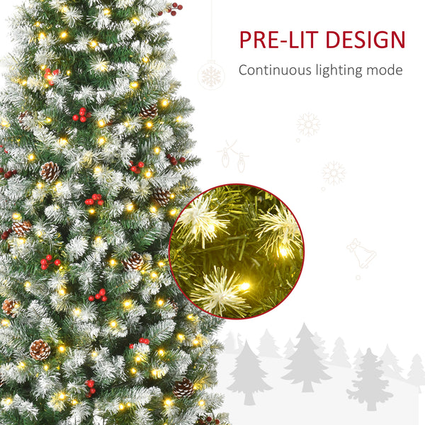 Sapin de Noël en forme de crayon givré de 6 pieds