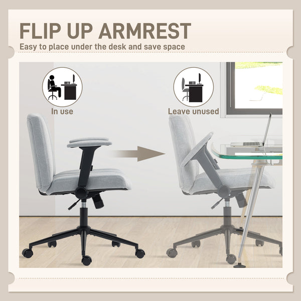 Chaise de bureau à dossier croisé, grise