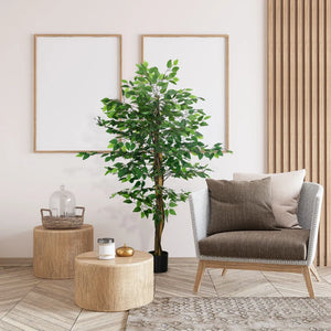 Artificial Ficus, 1.5m tall, artificial indoor plant with pot, for interior decoration