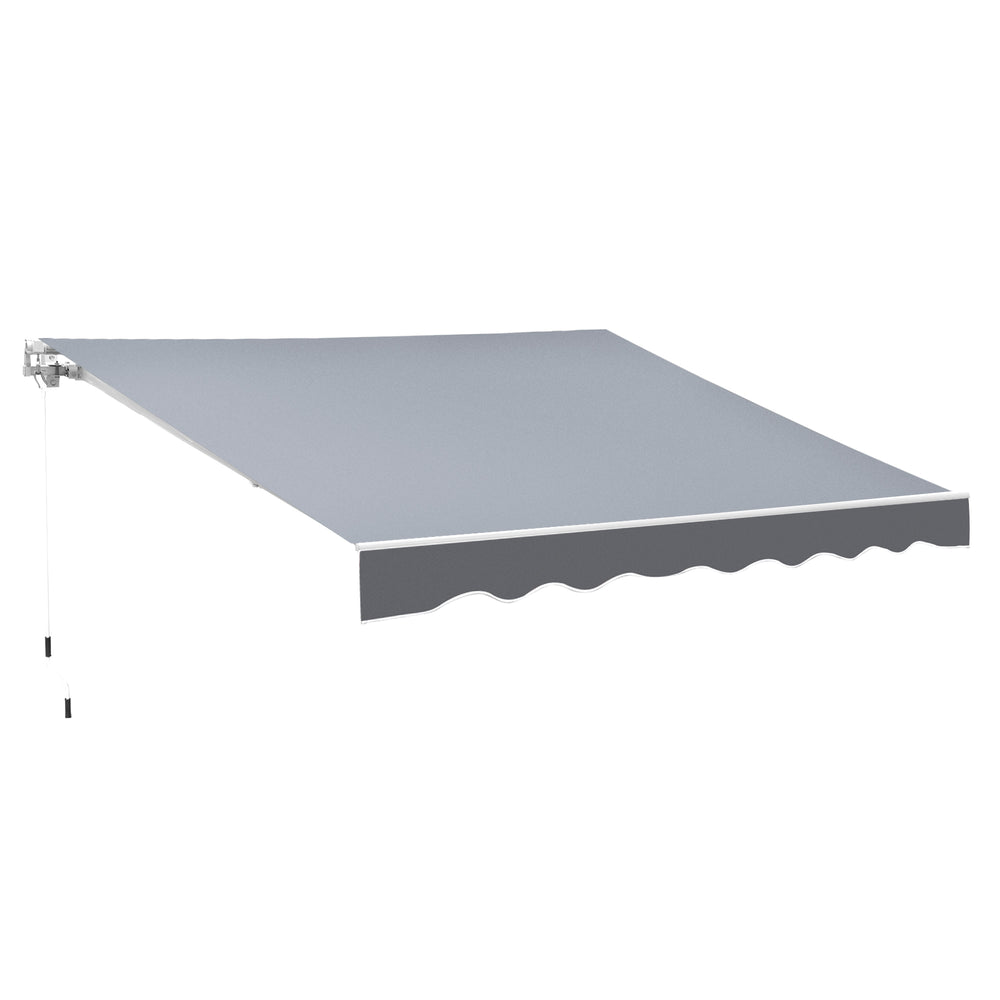 8' x 7' Retractable Awning, Patio Awnings, Sunshade Shelter with 280 g/m² UV & Water-Resistant Fabric and Aluminum Frame for Deck, Balcony, Yard, Grey