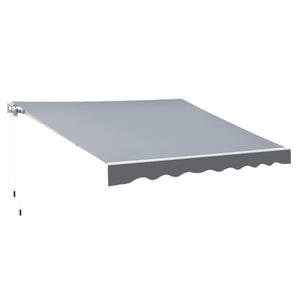 8' x 7' Retractable Awning, Patio Awnings, Sunshade Shelter with 280 g/m² UV & Water-Resistant Fabric and Aluminum Frame for Deck, Balcony, Yard, Grey