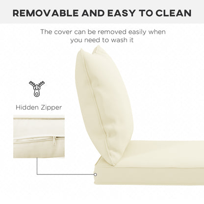 Lot de 4 Coussins pour chaise de patio, intérieur et extérieur, blanc crème