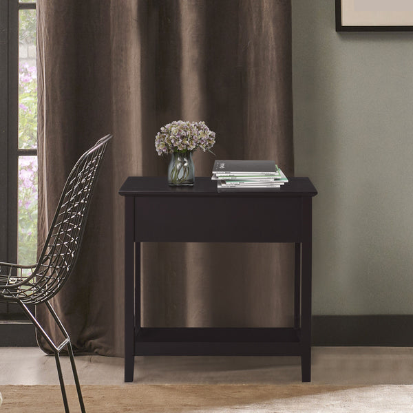 Table d'appoint avec plateau rabattable, café foncé