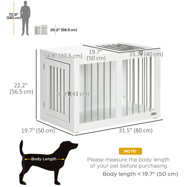 Meuble cage de 31,5 pouces avec double porte, blanc
