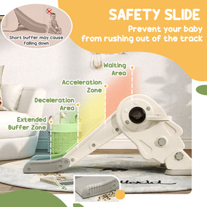 Toboggan pliable 3 en 1 pour tout-petits blanc crème