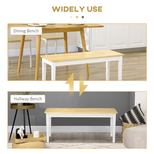 Natural wood dining bench