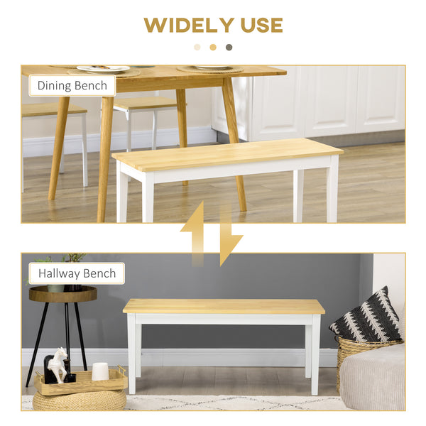 Natural wood dining bench