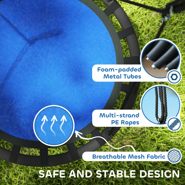 Balançoire pour enfants avec cordes de suspension réglables, bleu marine