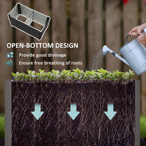 Ensemble de 2 jardinières surélevées en métal galvanisé, gris foncé