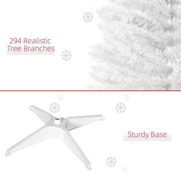 Sapin de Noël artificiel blanc de 5 pieds en forme de crayon