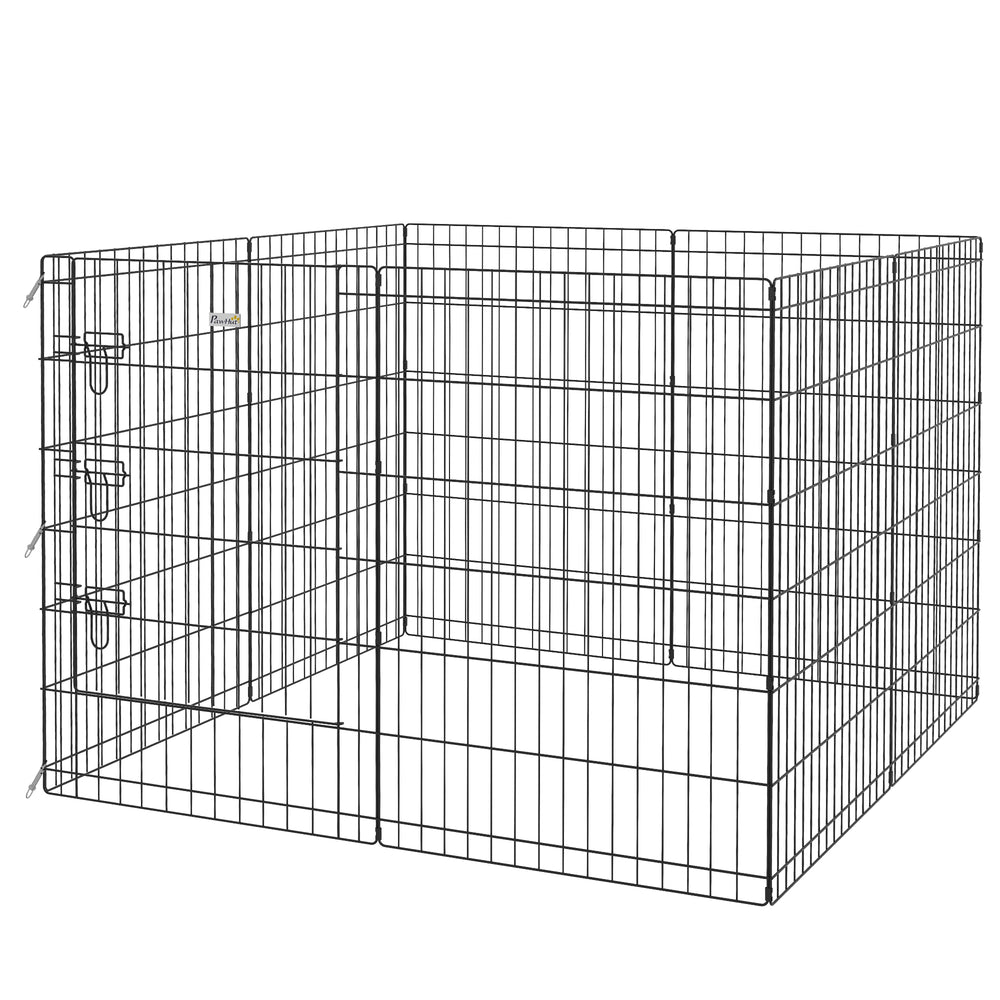 Foldable metal playpen with 8 panels