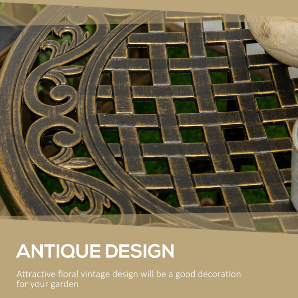 Table d'appoint ronde d'extérieur, couleur bronze