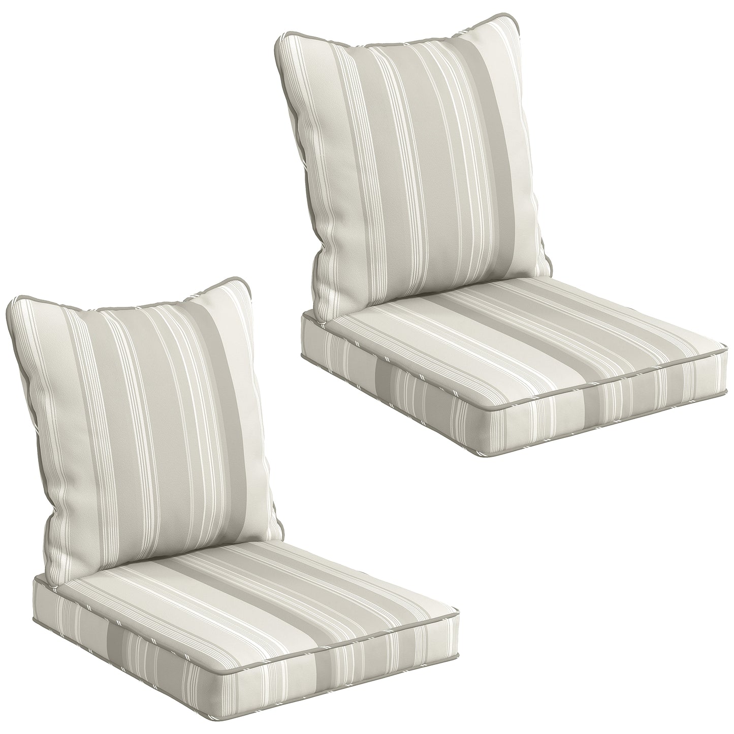 Coussins de remplacement, lot de 4, pour chaise de patio, intérieur et extérieur, gris