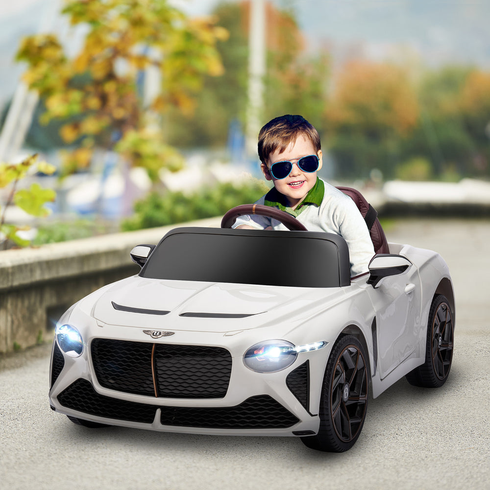 Voiture électrique 12V avec portes papillon, blanc