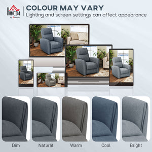 Fauteuil inclinable électrique, revêtement en tissu, ports USB, repose-pieds, gris anthracite