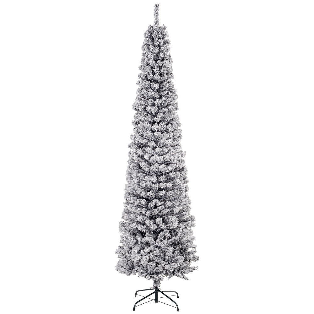 Sapin de Noël givré de 7,5 pieds en fome de crayon