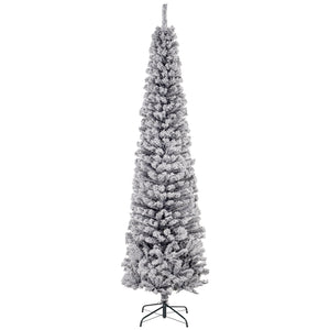 Sapin de Noël givré de 7,5 pieds en fome de crayon