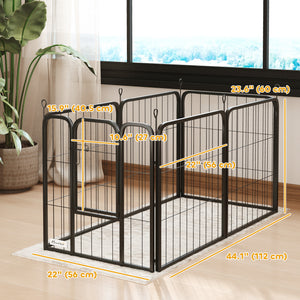 Heavy-Duty 6-Panel Dog Playpen with Gate and Strap