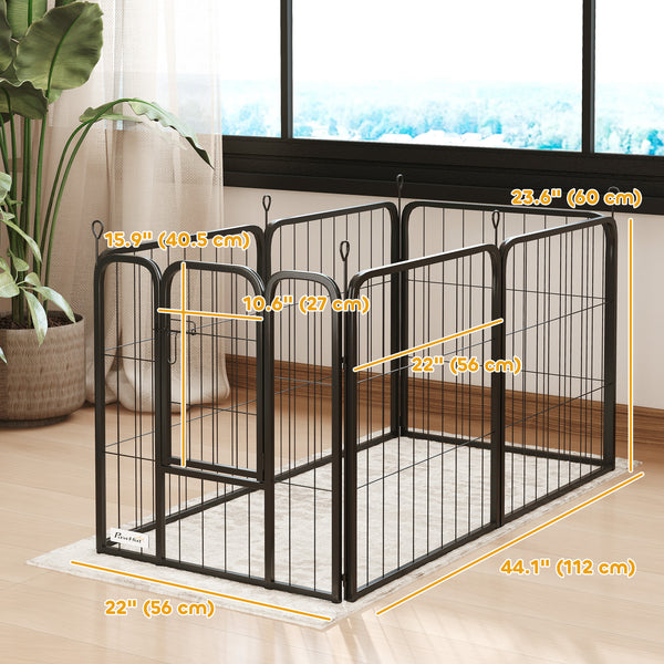 Heavy-Duty 6-Panel Dog Playpen with Gate and Strap
