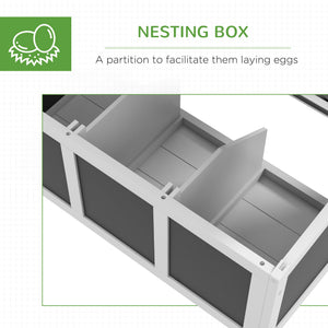 Wooden Chicken Coop with Nesting Box for 6 Chickens, Dark Grey