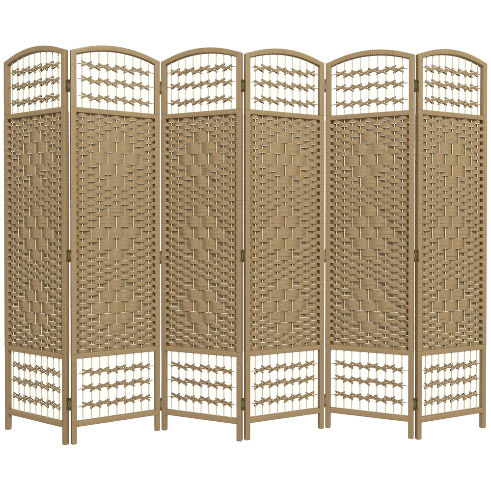 Cloison de séparation pliable à 6 panneaux en fibre ondulée, couleur naturelle