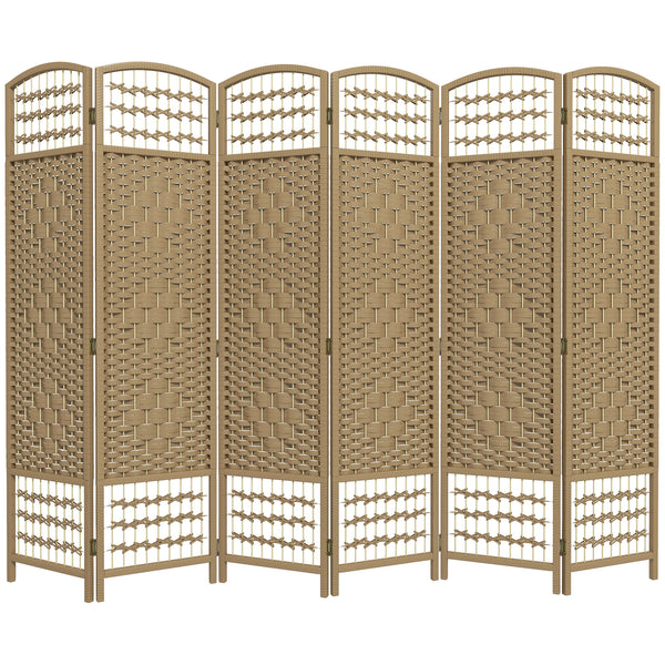 Cloison de séparation pliable à 6 panneaux en fibre ondulée, couleur naturelle