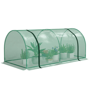 Portable mini greenhouse with zippered doors