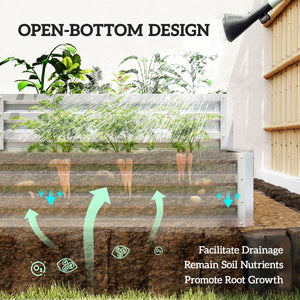 Jardinière surélevée galvanisée à 2 niveaux, argent