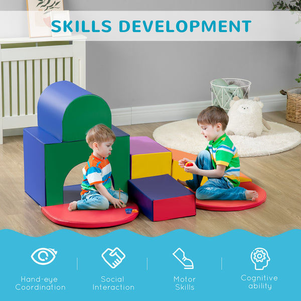 7 blocs d'escalade en mousse pour tout-petits, multicolore