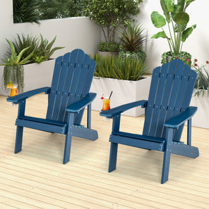 Ensemble de 2 chaises Adirondack avec design ergonomique pour porche et jardin