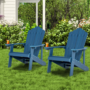 Ensemble de 2 chaises Adirondack avec design ergonomique pour porche et jardin