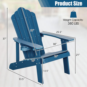 Ensemble de 2 chaises Adirondack avec design ergonomique pour porche et jardin