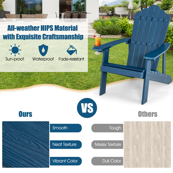 Ensemble de 2 chaises Adirondack avec design ergonomique pour porche et jardin