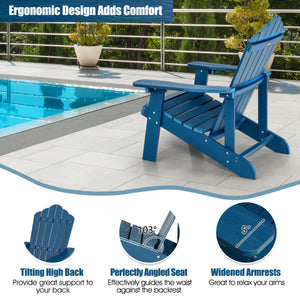 Ensemble de 2 chaises Adirondack avec design ergonomique pour porche et jardin