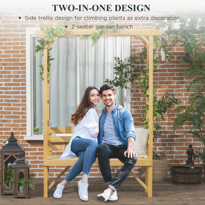 Arche de jardin avec banc 2 places