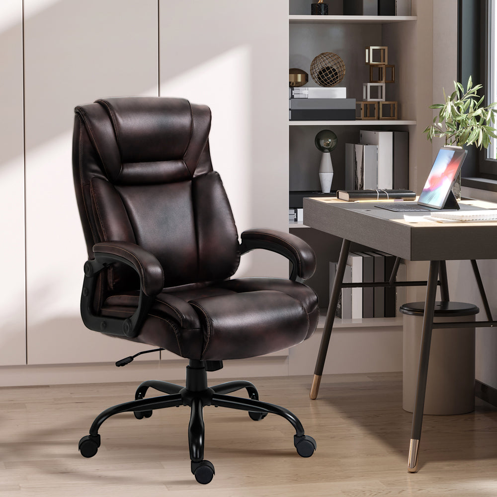Fauteuil en similicuir, marron