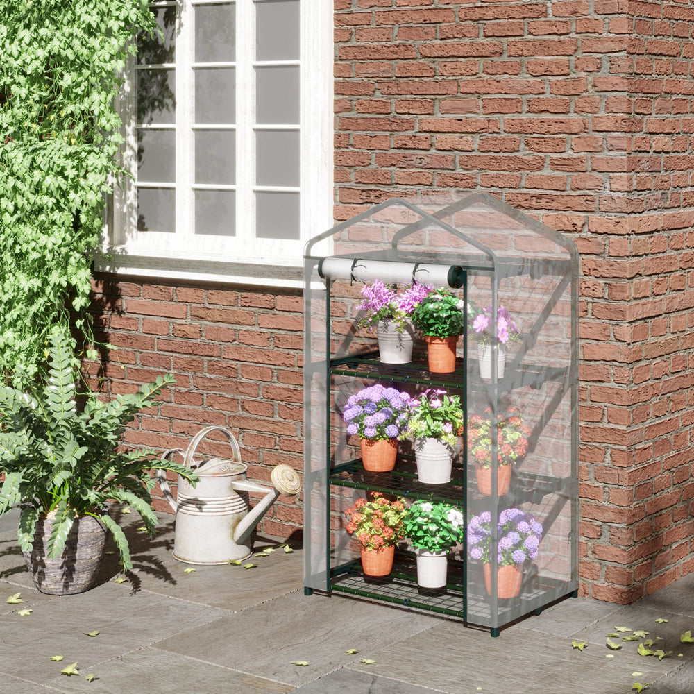 3-tier mini greenhouse with fixing clips