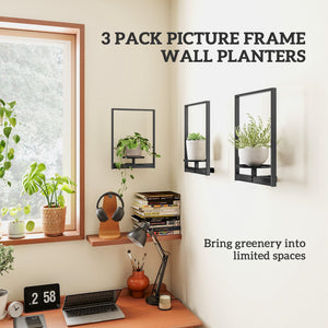 Set of 3 wall-mounted planters for indoor plants