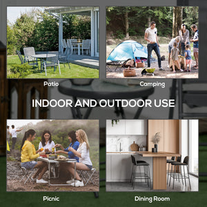 Table d'appoint ronde pliante d'extérieur, blanc