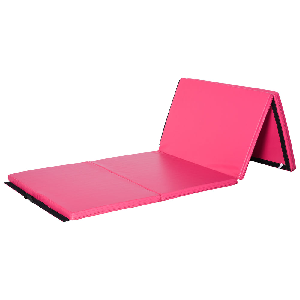 Tapis de gymnastique pliable 4'x10'x2'' avec poignées de transport, rose