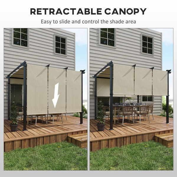 10 x 10 metal pergola with retractable canopy