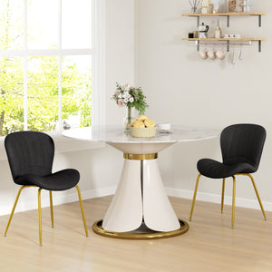 Lot de 2 chaises de salle à manger avec dossier rembourré, noir