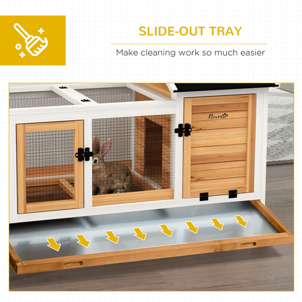 Cage à lapin avec roues, rampe, enclos et bac