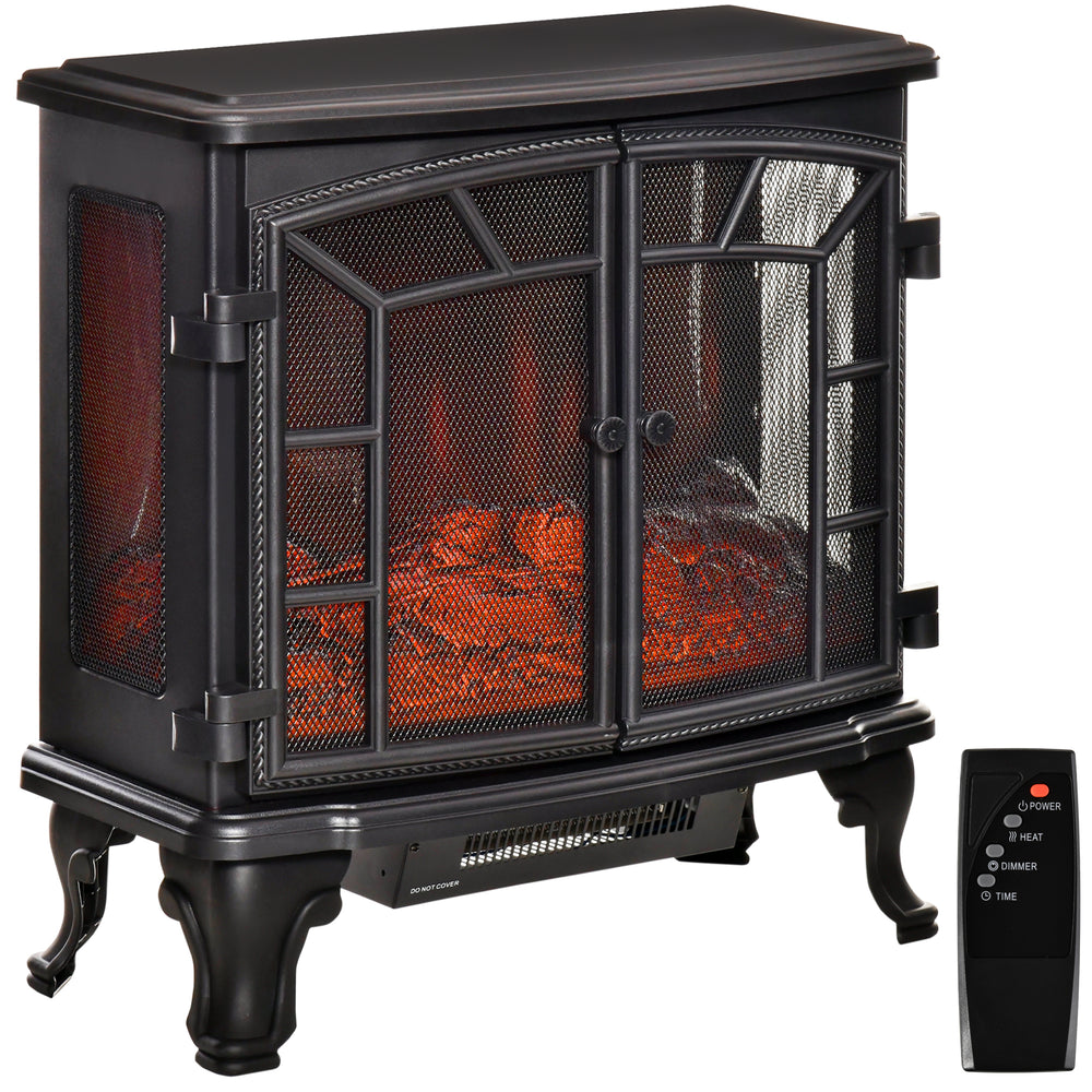 Cheminée électrique avec effet de flamme réaliste de 750 W/1 500 W, noir