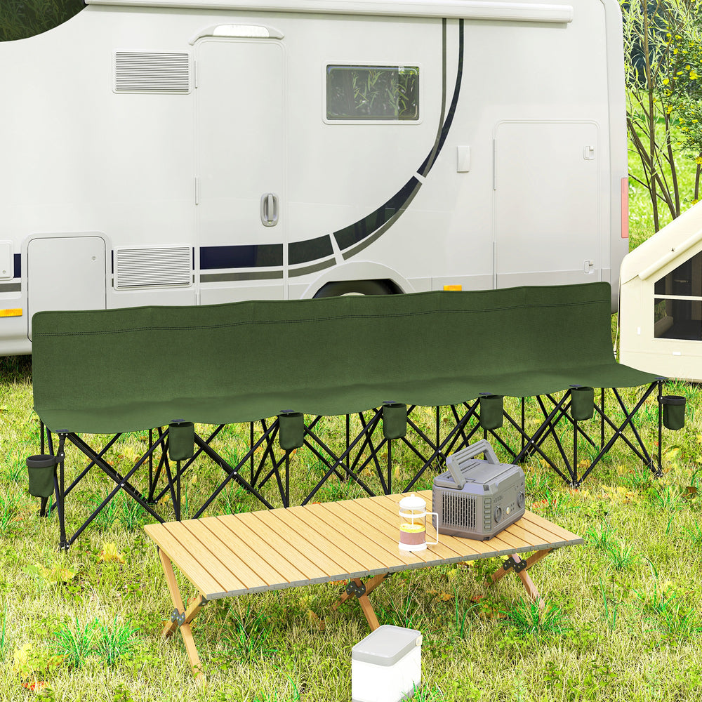 Chaise de camping pliante 6 places avec porte-gobelet et sac de transport
